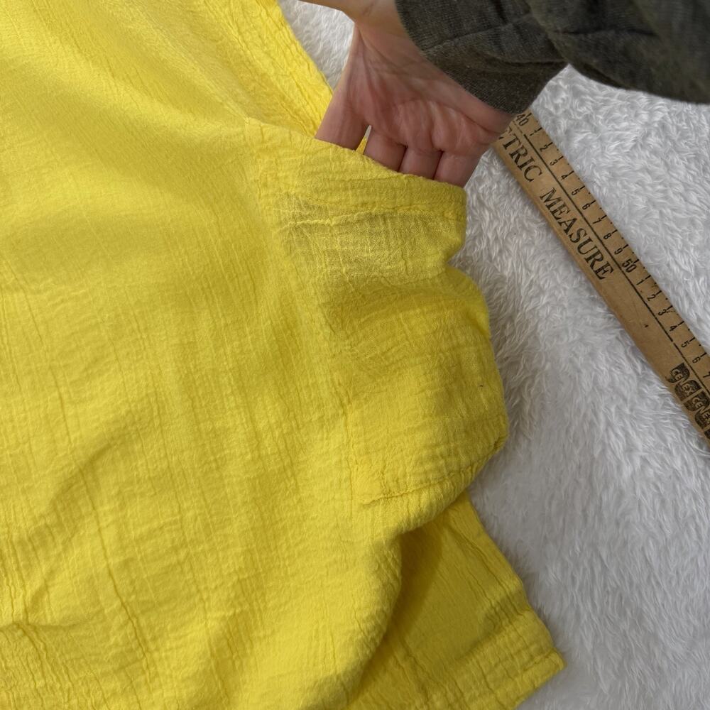 Bryn Walker Sz Small Casbah Cotton Gauze Yellow Wide Leg Crop Stretch Pants - Picture 3 of 10